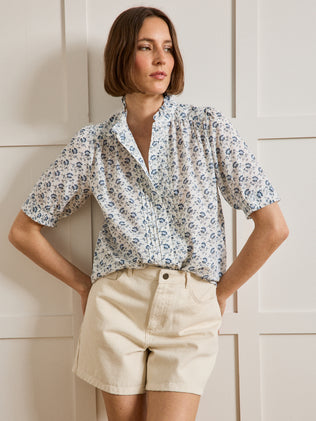 Blouse col volanté femme imprimé Sofia