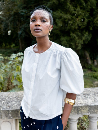 Blouse manches bouffantes femme popeline craquante
