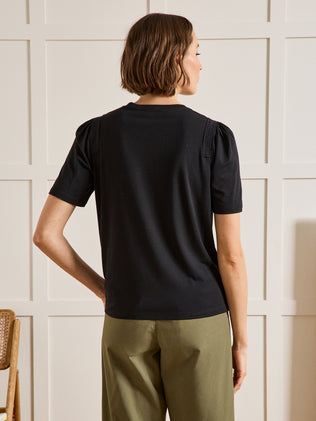 T-shirt galon dentelle femme lyocell et coton
