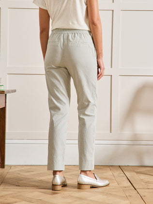 Pantalon cigarette seersucker rayé femme Julie
