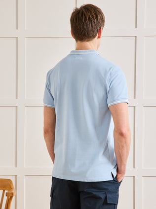 Polo bicolore maille piquée homme coton biologique