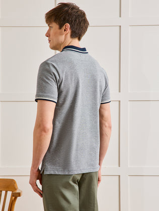 Polo maille piquée effet chiné homme coton biologique