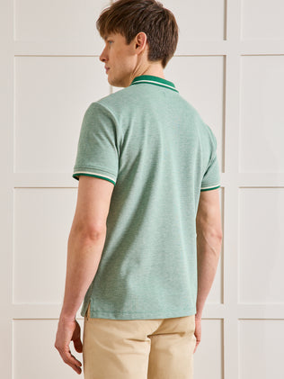 Polo maille piquée effet chiné homme coton biologique