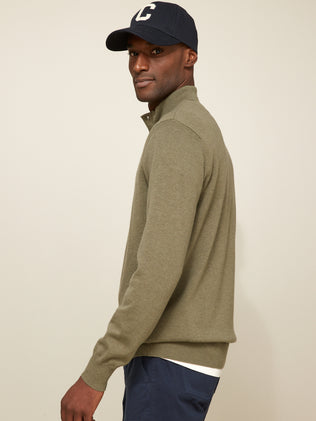 Pull col montant homme coton, soie et cachemire