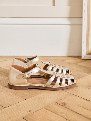 Sandales plates cuir style pêcheur