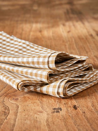 Pack of 4 gingham check napkins