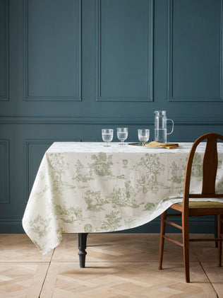 Set of 4 Jouy-inspiredwoven cotton napkins