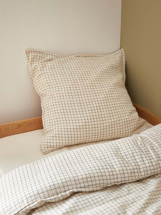 Child's Check cotton gauze pillowcase