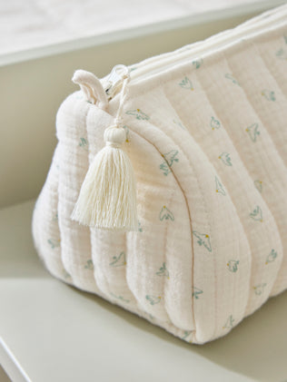 Cotton gauze toiletries case