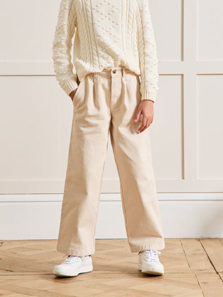 Pantalon large Fille en denim couleur
