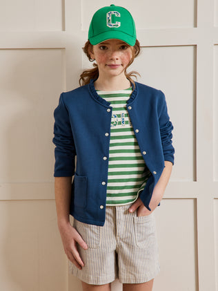 Girl's fleece organic cotton cardigan