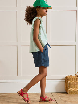 Short Fille en gaze de coton biologique