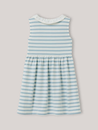 Girl's organic cotton jersey sailor-stripe dress
