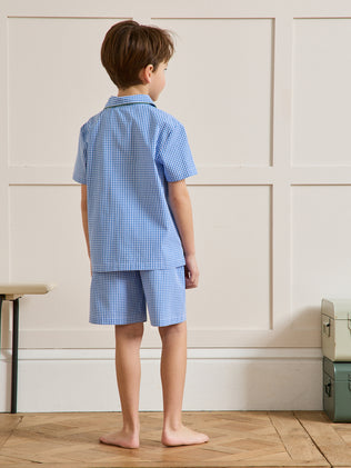Boy's gingham check pyjamas with shorts